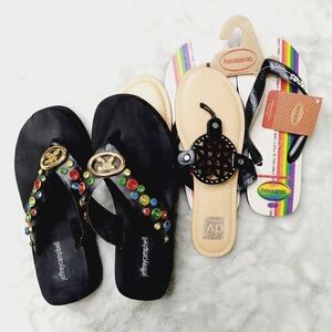 New Bundle of 3 Dolce VIta/J. Campbell Black Thong Slip On Sandal S103